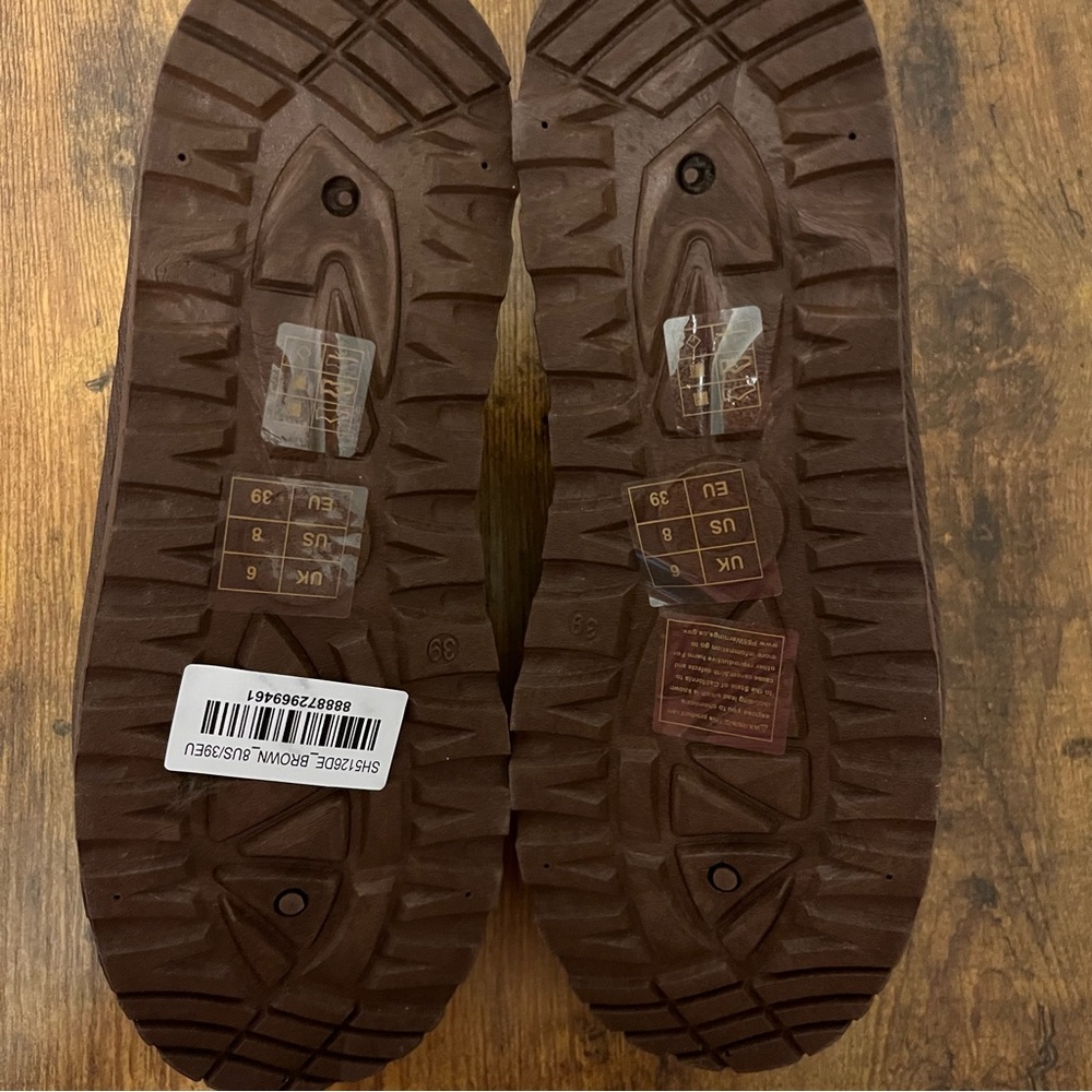 New Chunky Platform Slides-Brown-Size 8 - Picture 6 of 11